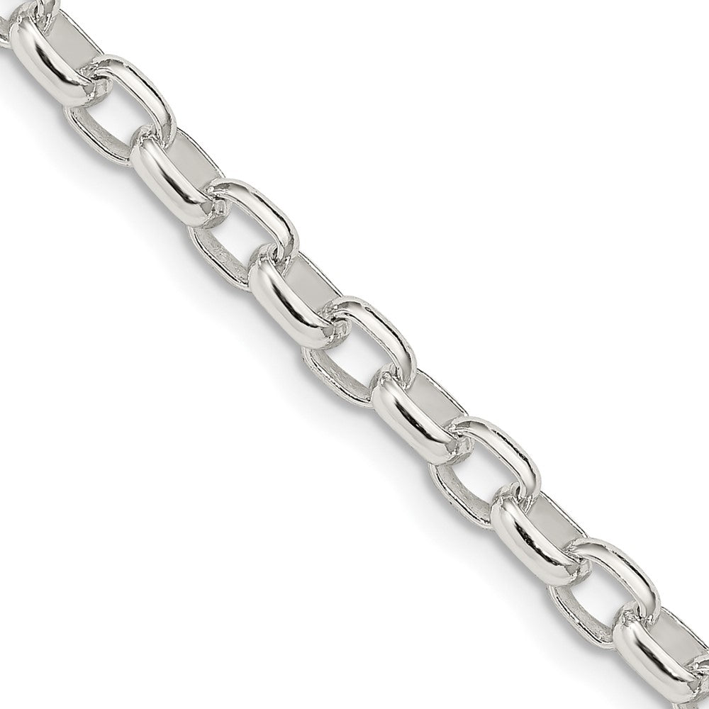 Sterling Silver 4.4mm Oval Fancy Rolo Chain