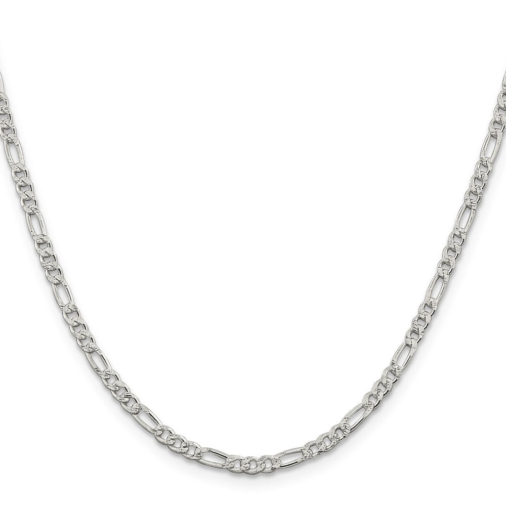 Sterling Silver 3mm PavÇ Flat Figaro Chain