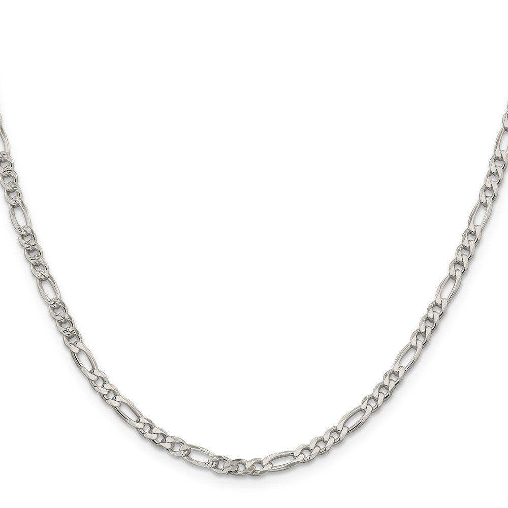 Sterling Silver 4mm PavΓ Flat Figaro Chain