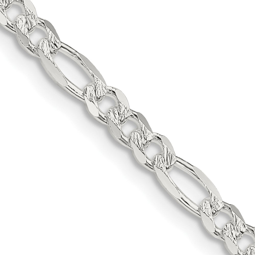 Sterling Silver 4mm PavΓ Flat Figaro Chain