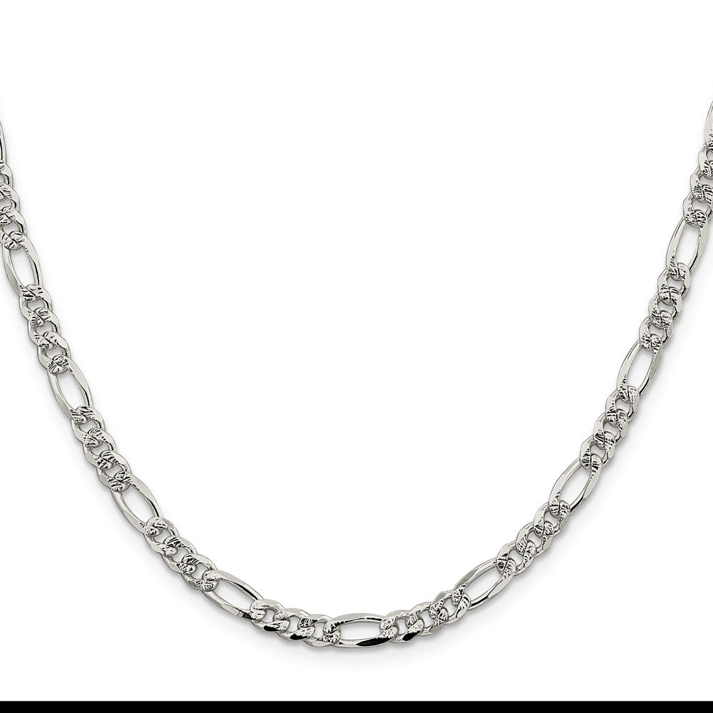 Sterling Silver 4.3mm PavÇ Flat Figaro Chain