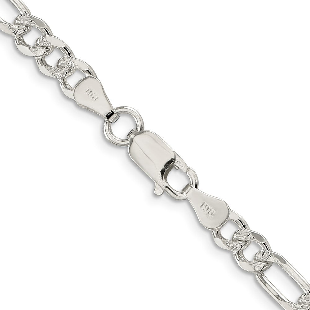 Sterling Silver 5.5mm PavÇ Flat Figaro Chain