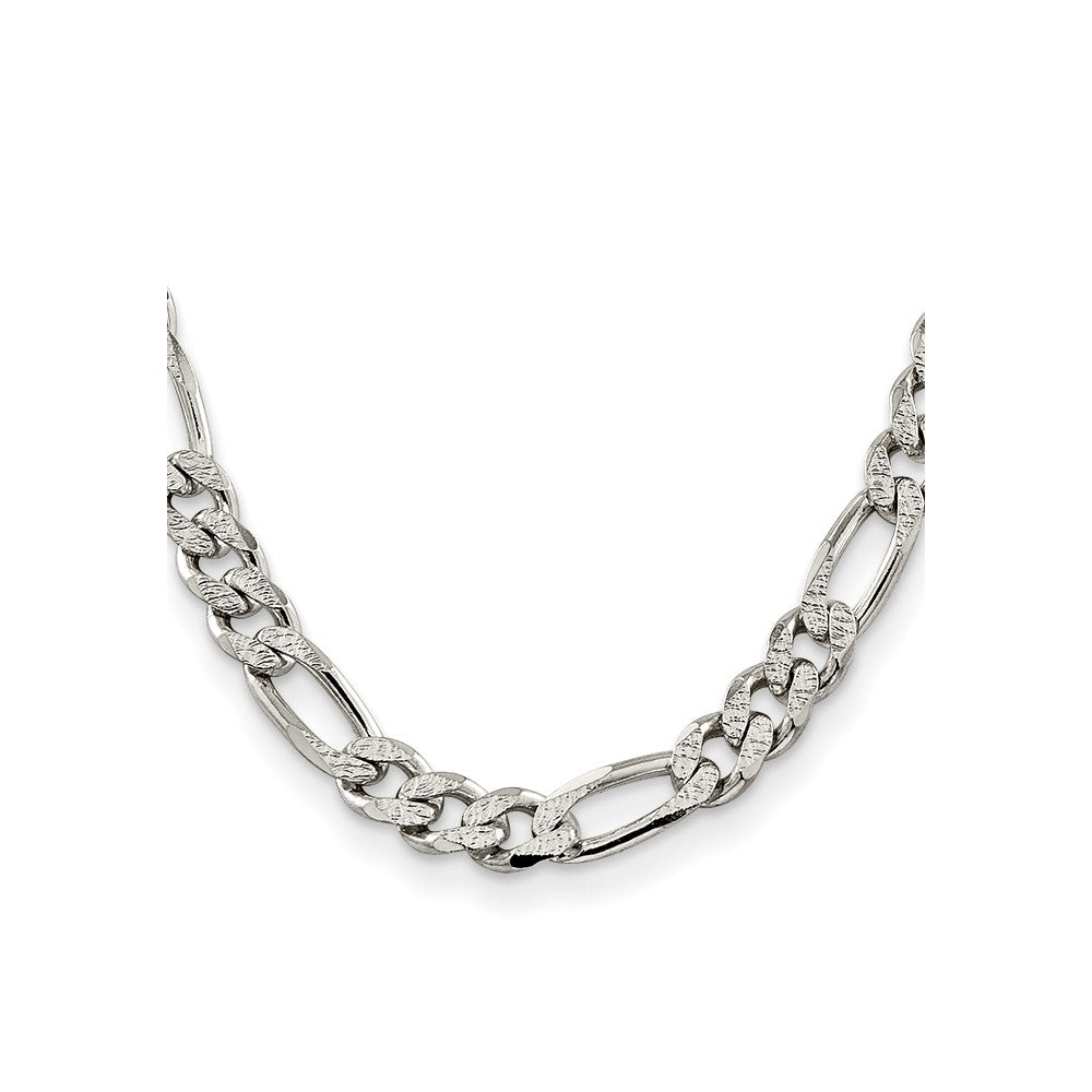 Sterling Silver 11.0mm PavÇ Flat Figaro Chain
