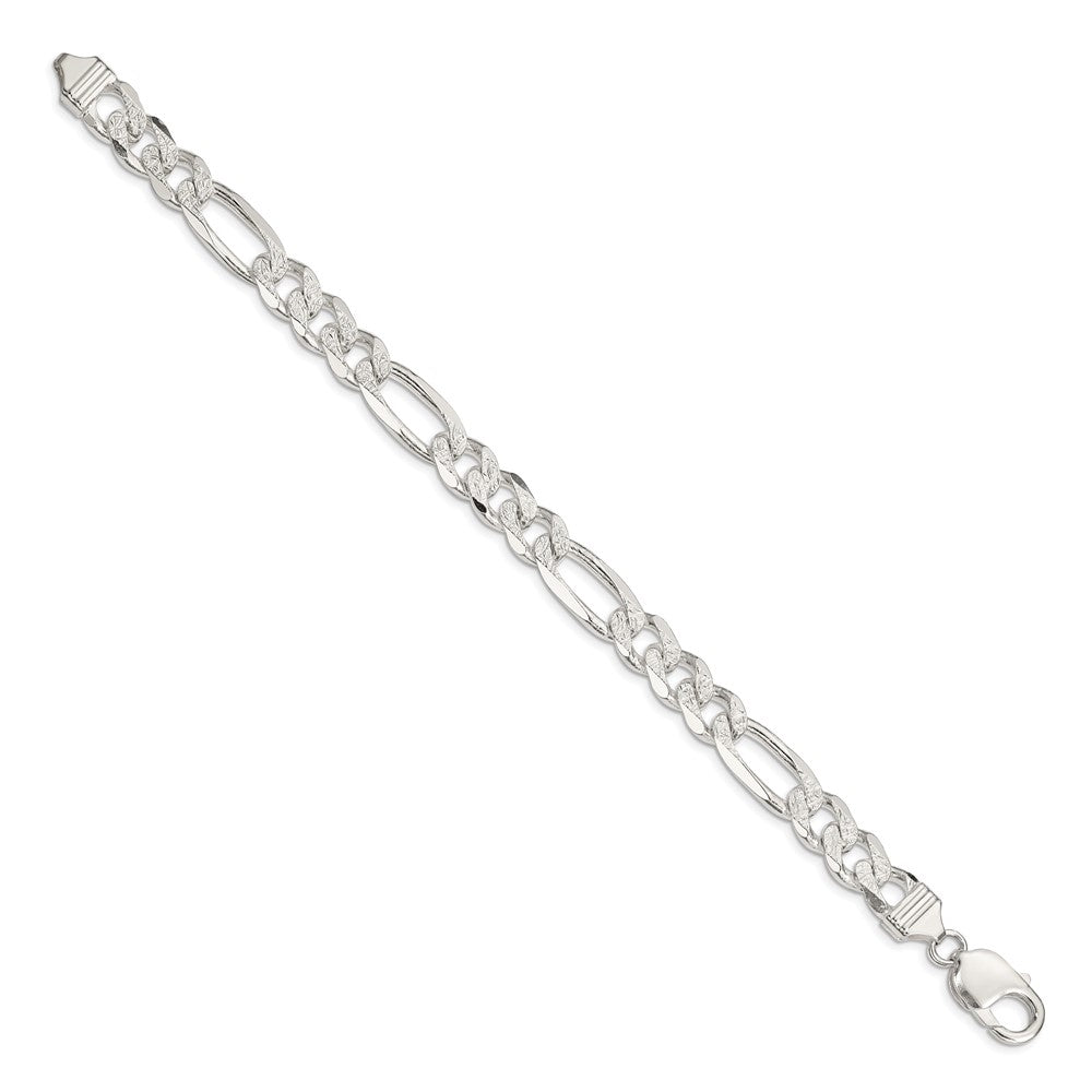 Sterling Silver 11.0mm PavÇ Flat Figaro Chain