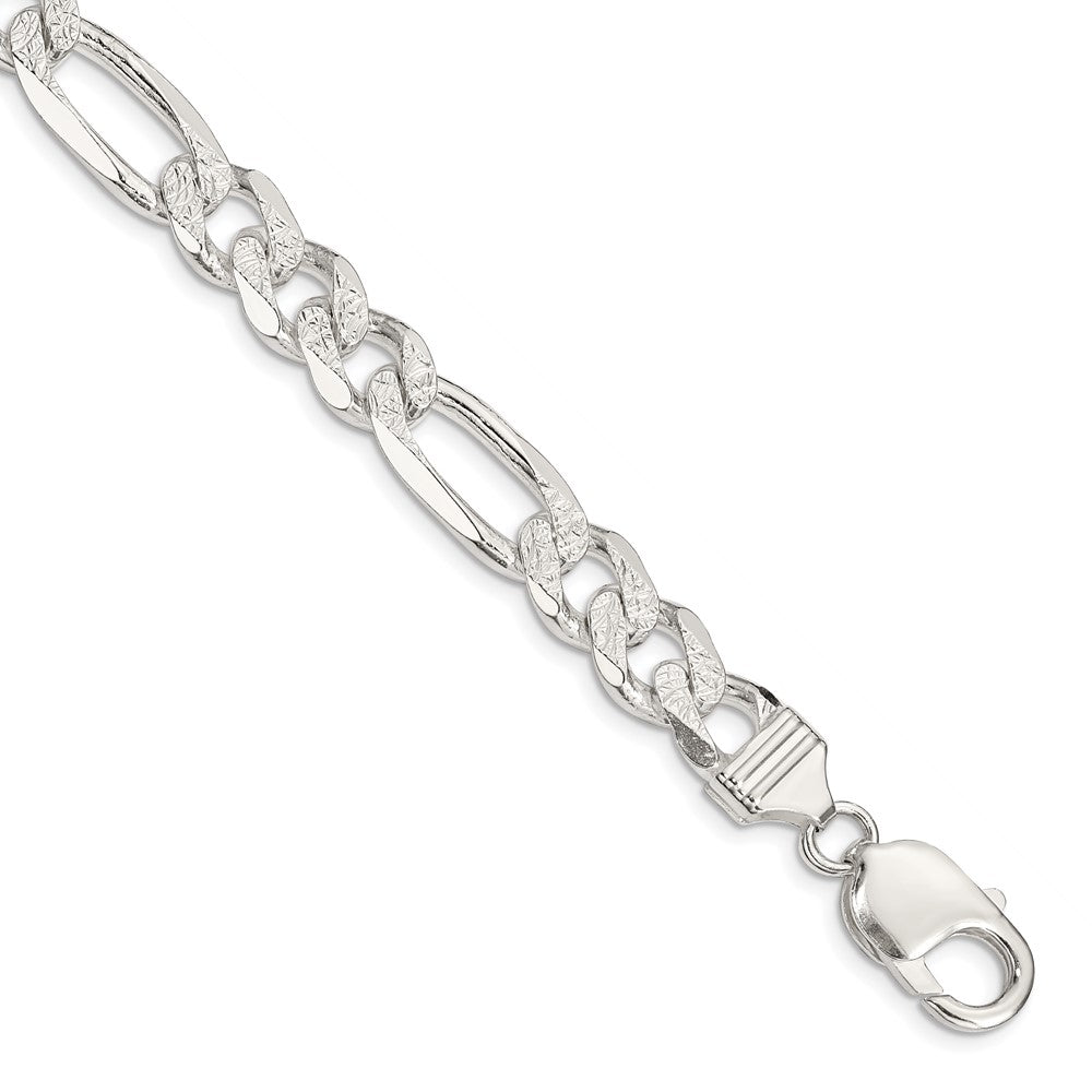 Sterling Silver 11.0mm PavÇ Flat Figaro Chain