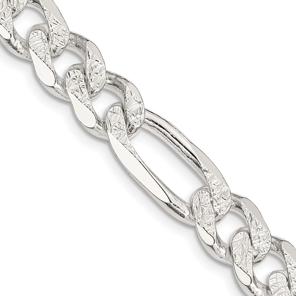 Sterling Silver 11.0mm PavÇ Flat Figaro Chain