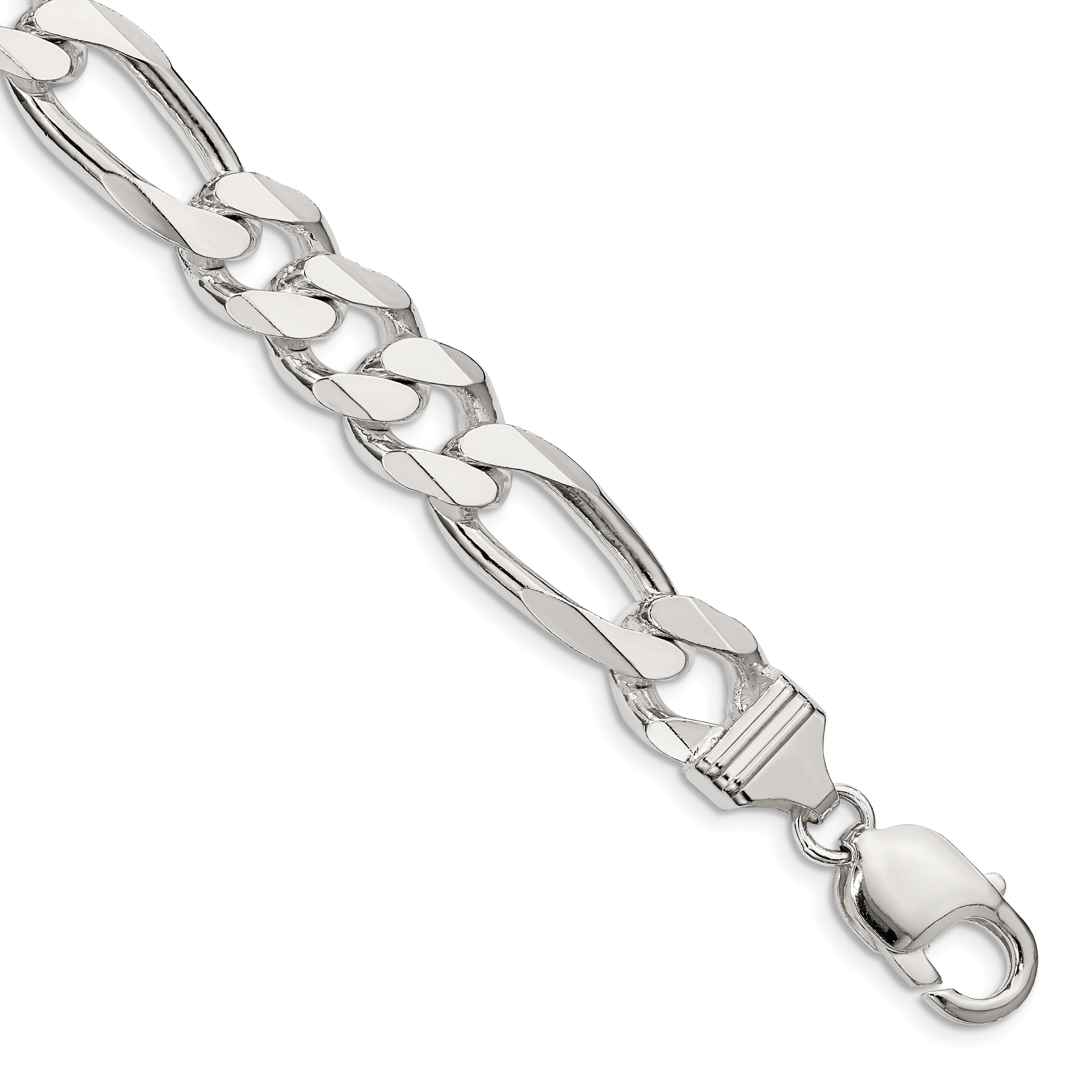Sterling Silver 10.75mm Figaro Chain