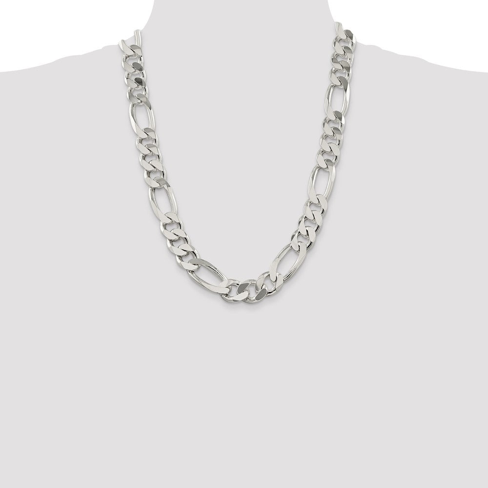 Sterling Silver 15mm Figaro Chain