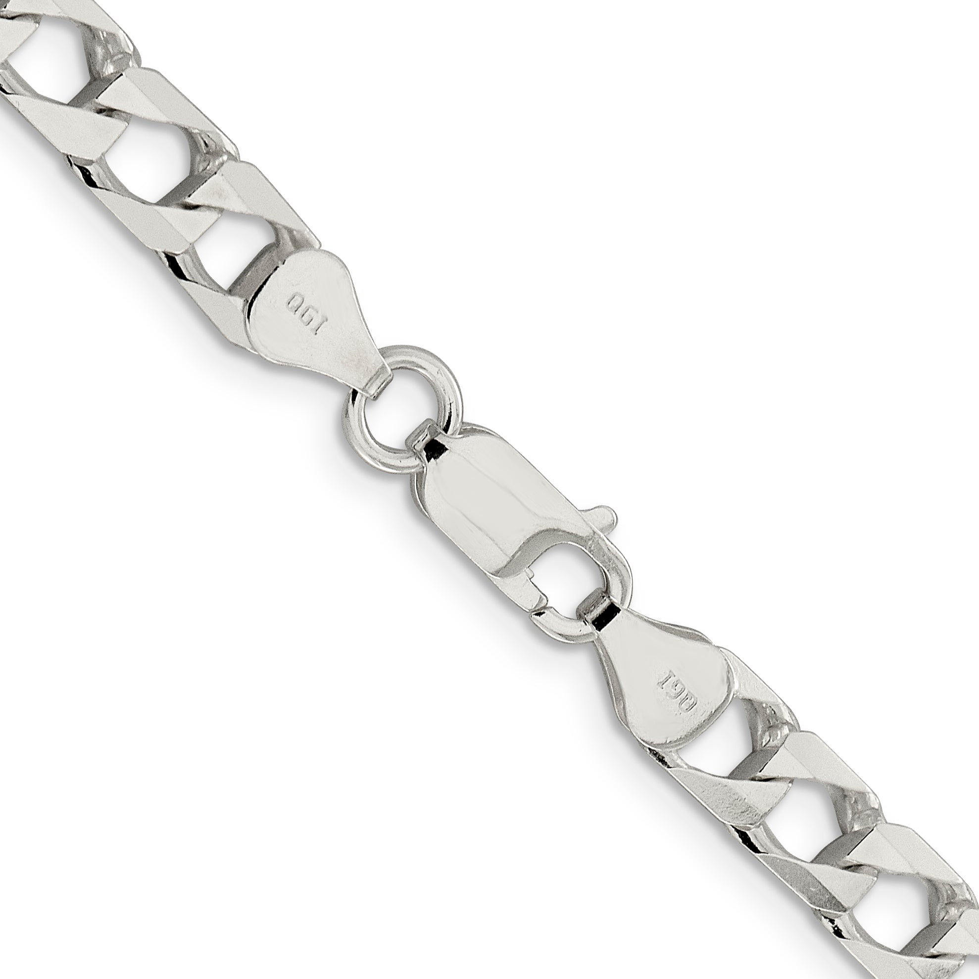 Sterling Silver 6.25mm D/C Square Curb Chain