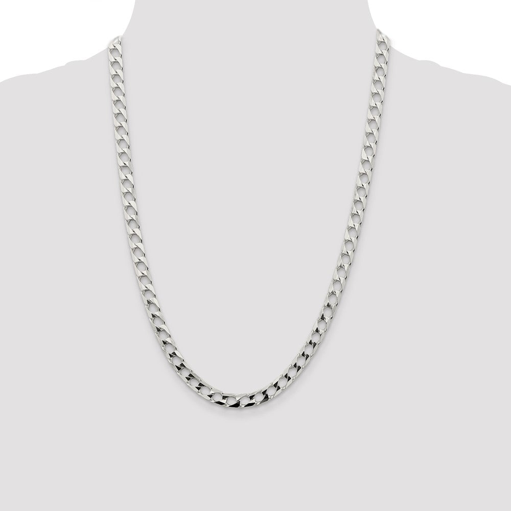 Sterling Silver 6.25mm D/C Square Curb Chain