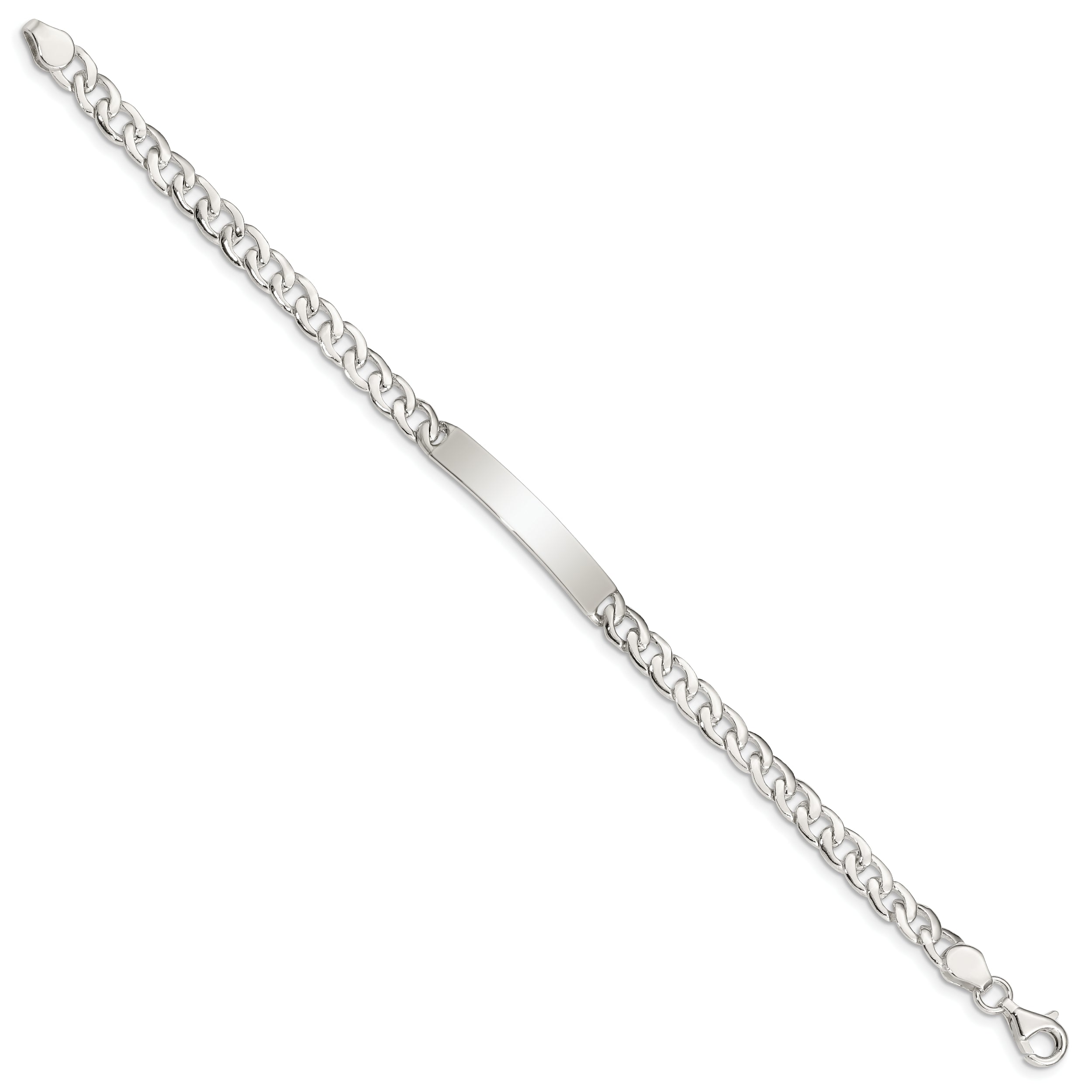 Sterling Silver Baby ID Curb Link Bracelet