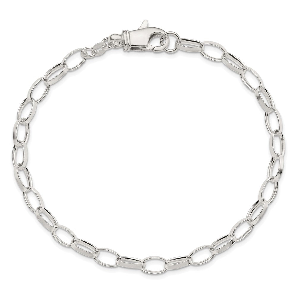Sterling Silver 10 inch Solid Polished Fancy Link Anklet