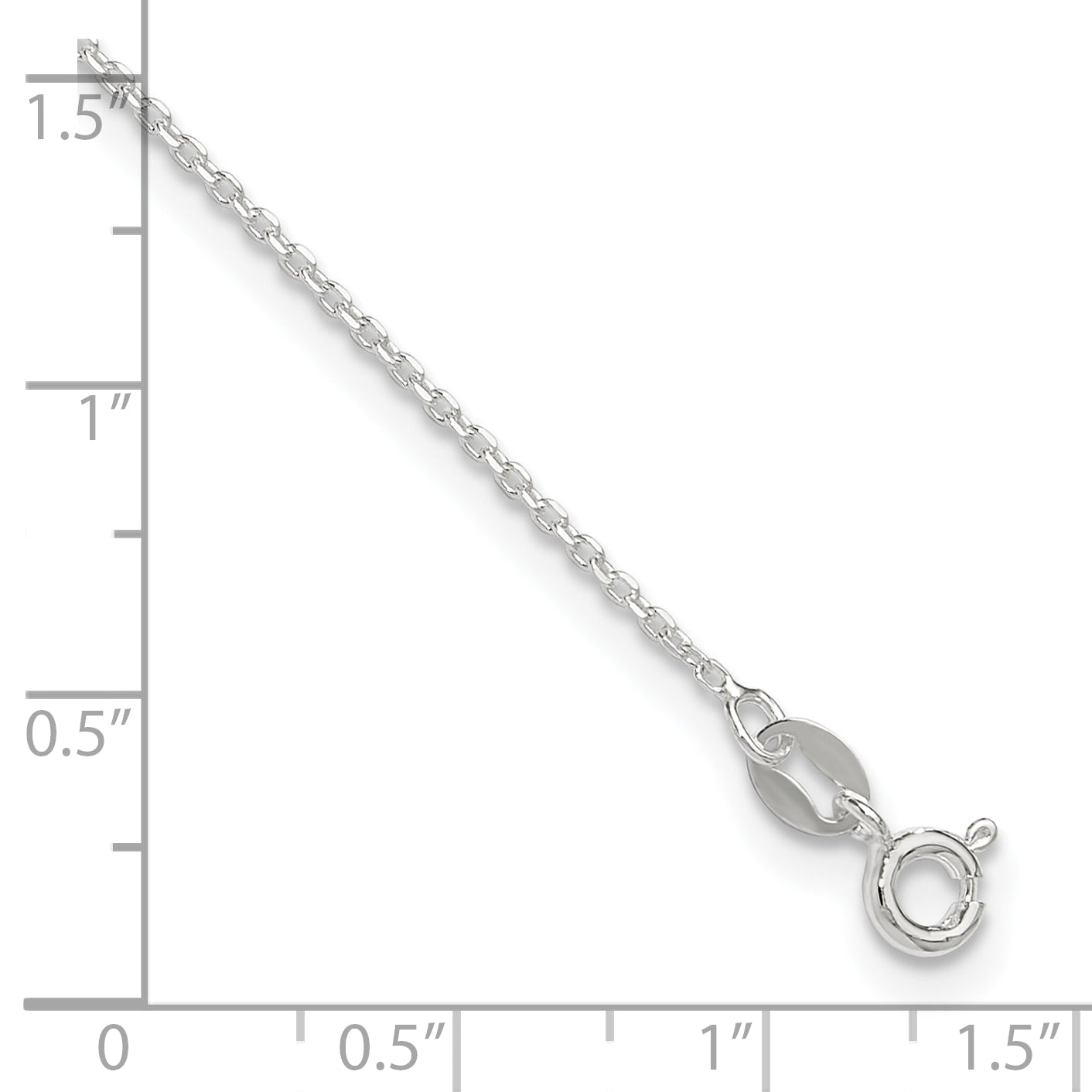 Sterling Silver 1mm Diamond-cut 9in Plus 1in ext. Anklet