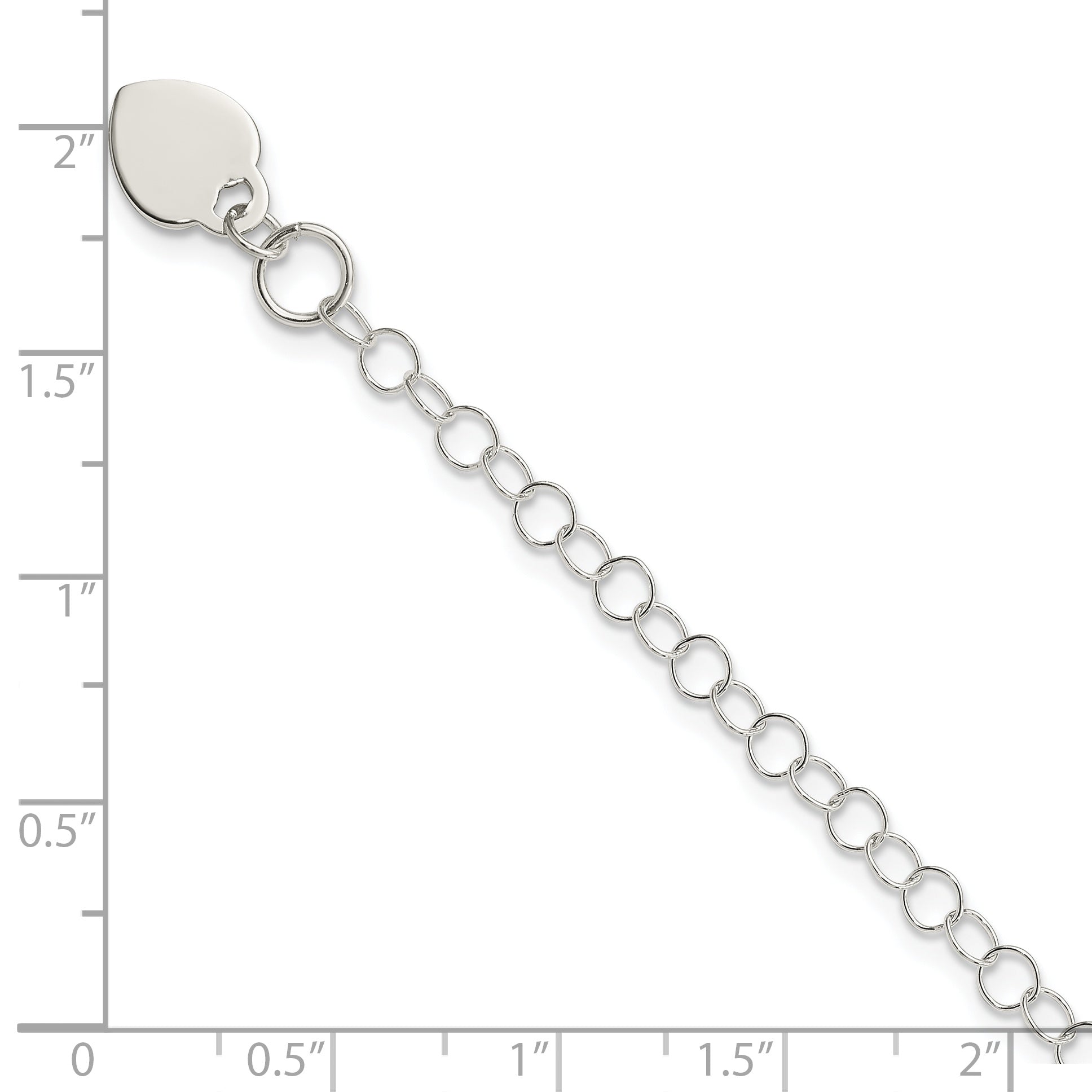 Sterling Silver Heart Charm Childs Bracelet