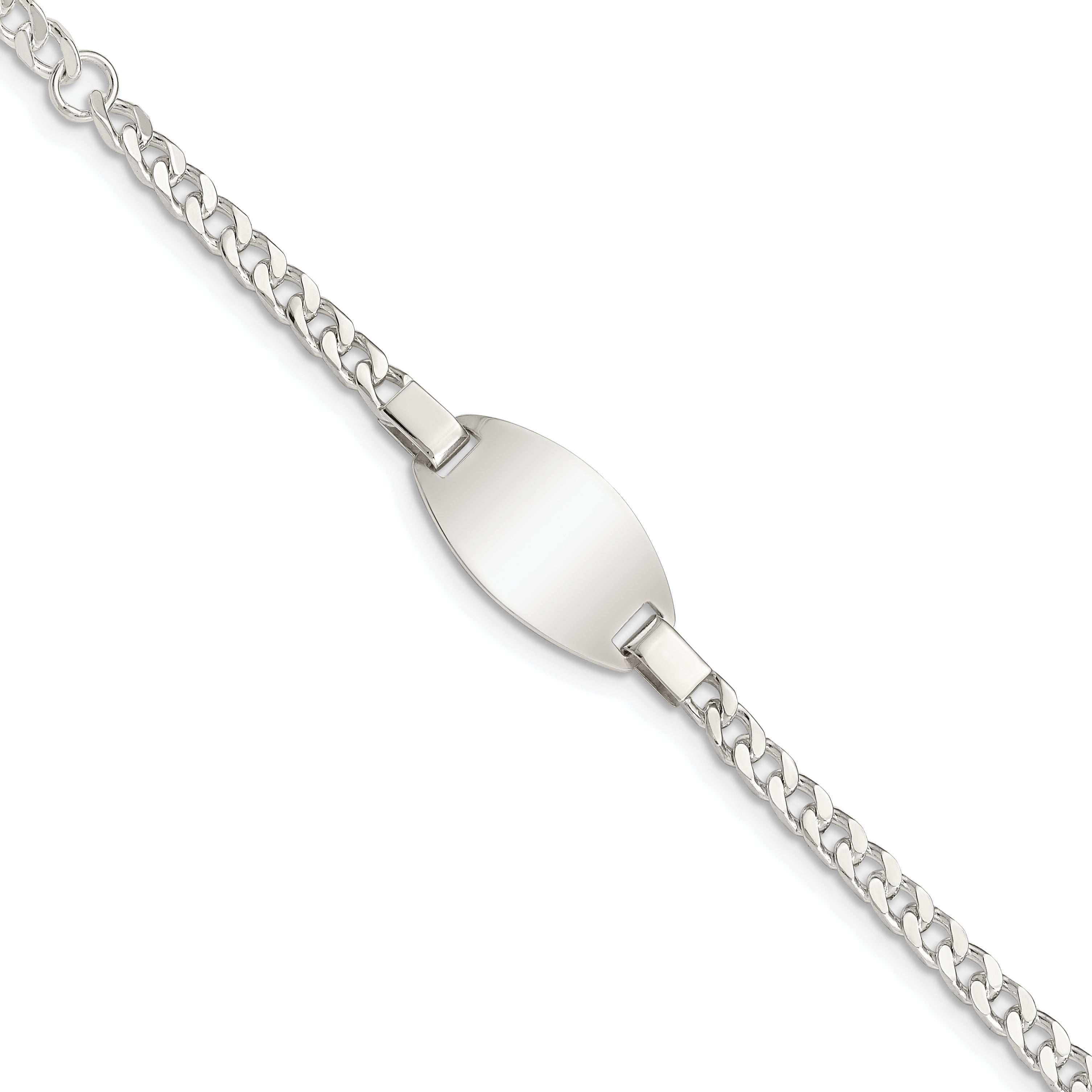 Sterling Silver Childrens 5in Plus 1in Ext ID Bracelet