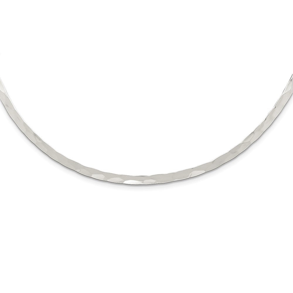 Sterling Silver 3.5mm Hammered Neck Collar