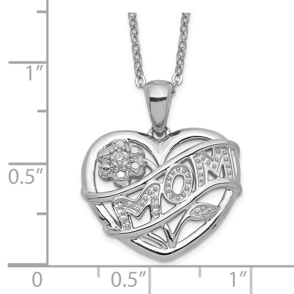Sterling Silver Rhodium-plated MOM Necklace