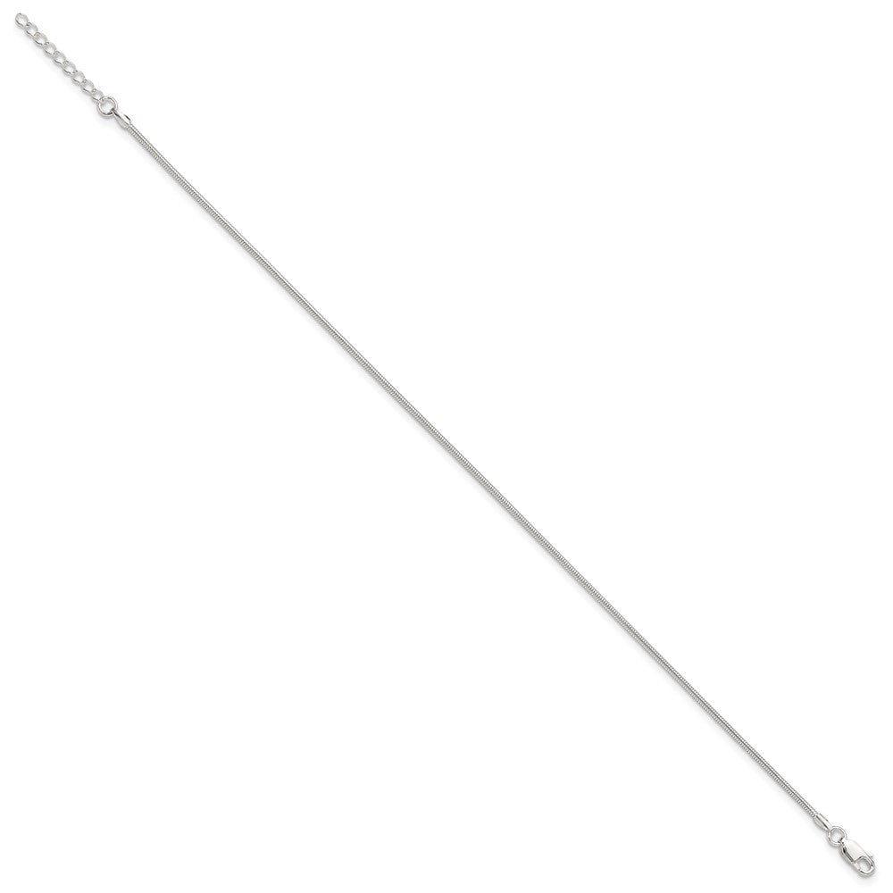 Sterling Silver 1.5mm Round Snake Chain 9in Plus 1in ext. Anklet
