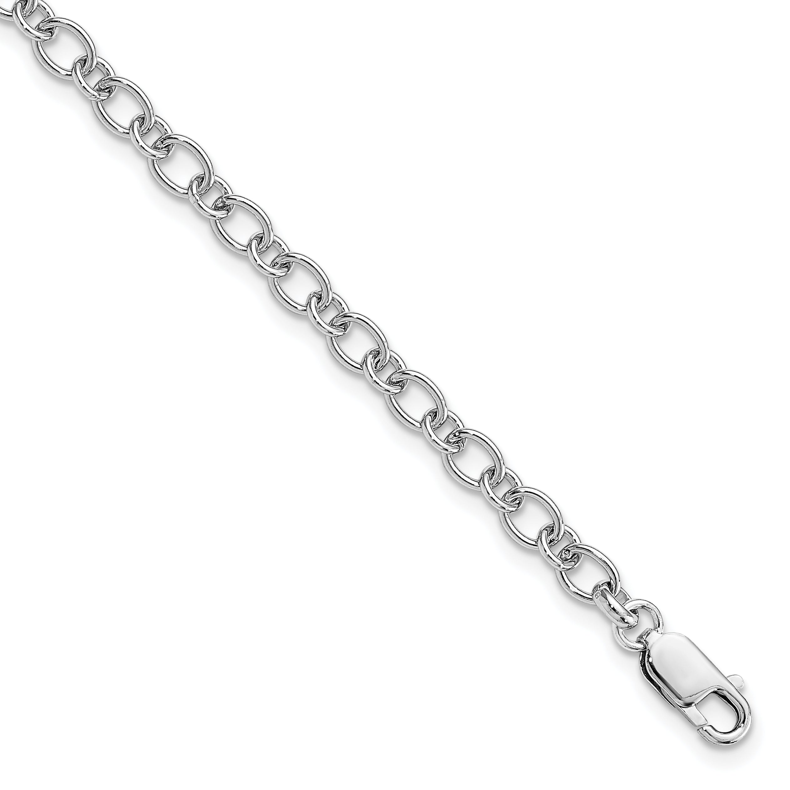 Amore La Vita Sterling Silver Rhodium-plated Polished 5mm 7.5 inch with Lobster Clasp Charm Bracelet