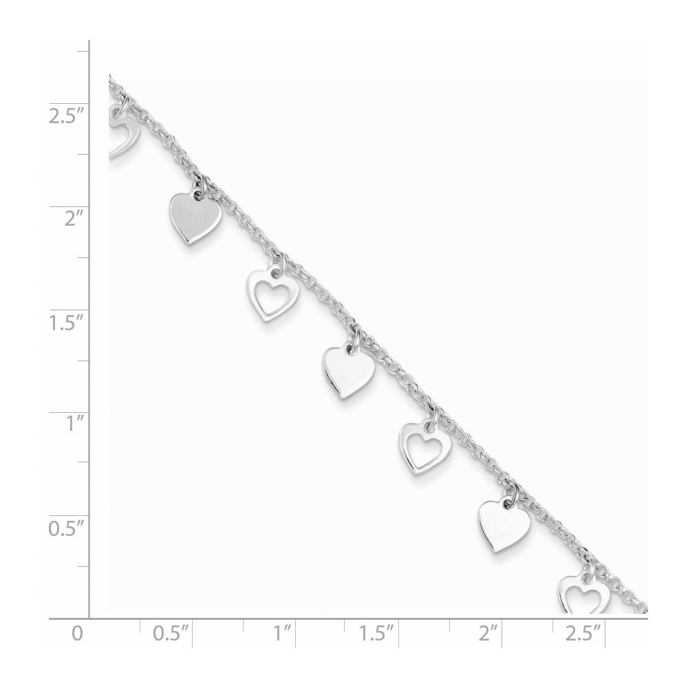 Sterling Silver w/ Hearts Bracelet
