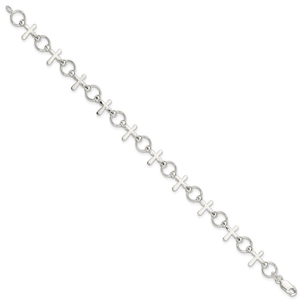 Sterling Silver Cross Bracelet