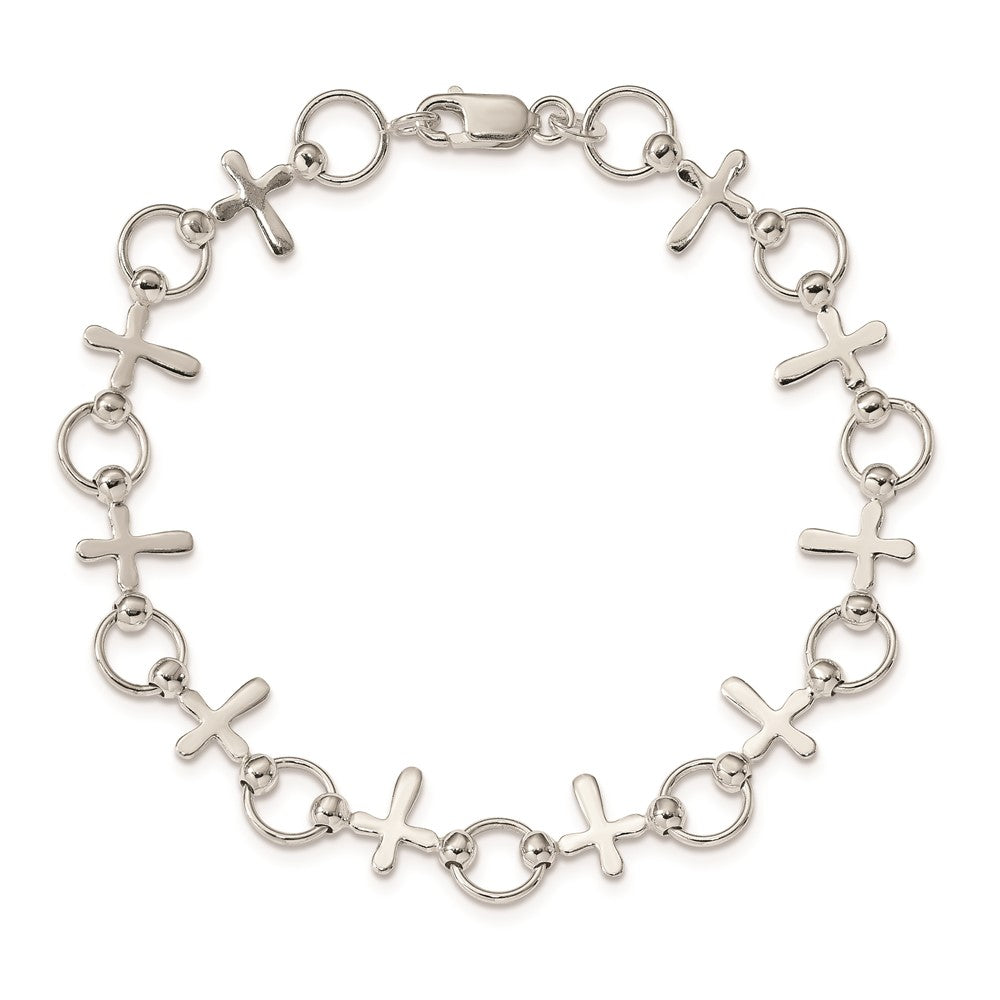 Sterling Silver Cross Bracelet