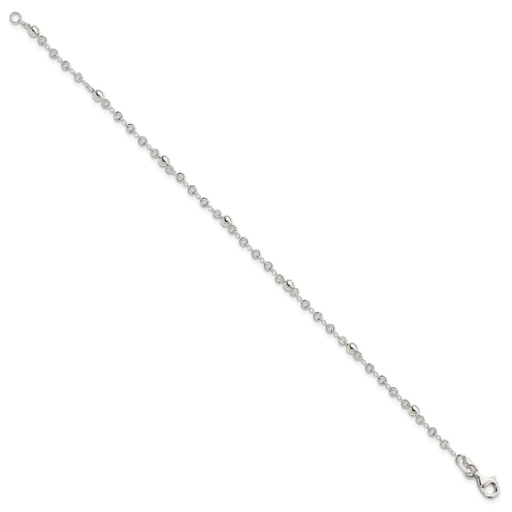 Sterling Silver Polished Fancy Bead Bracelet