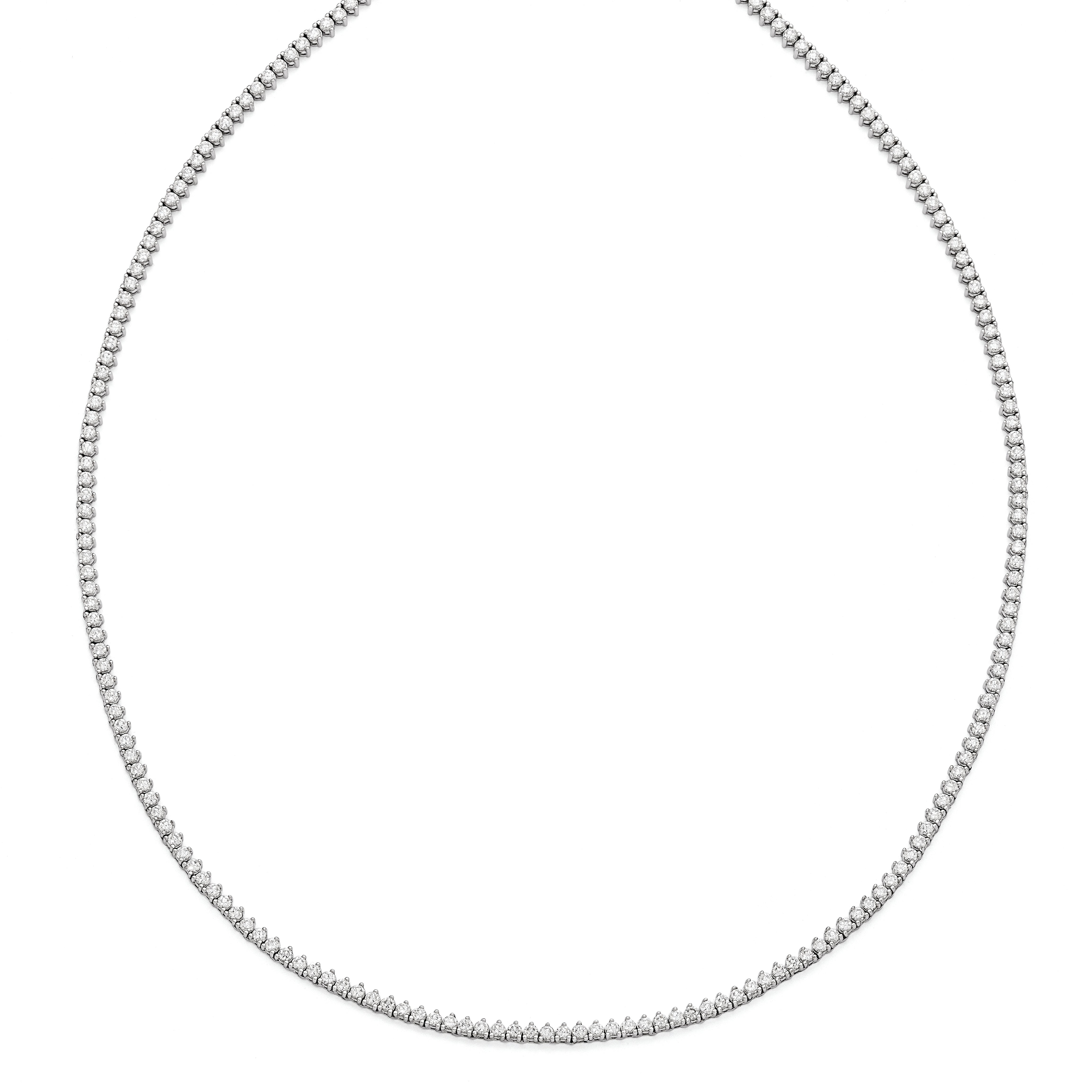 Sterling Shimmer Sterling Silver Rhodium-plated 24 inch 218 Stone CZ Riviera Necklace