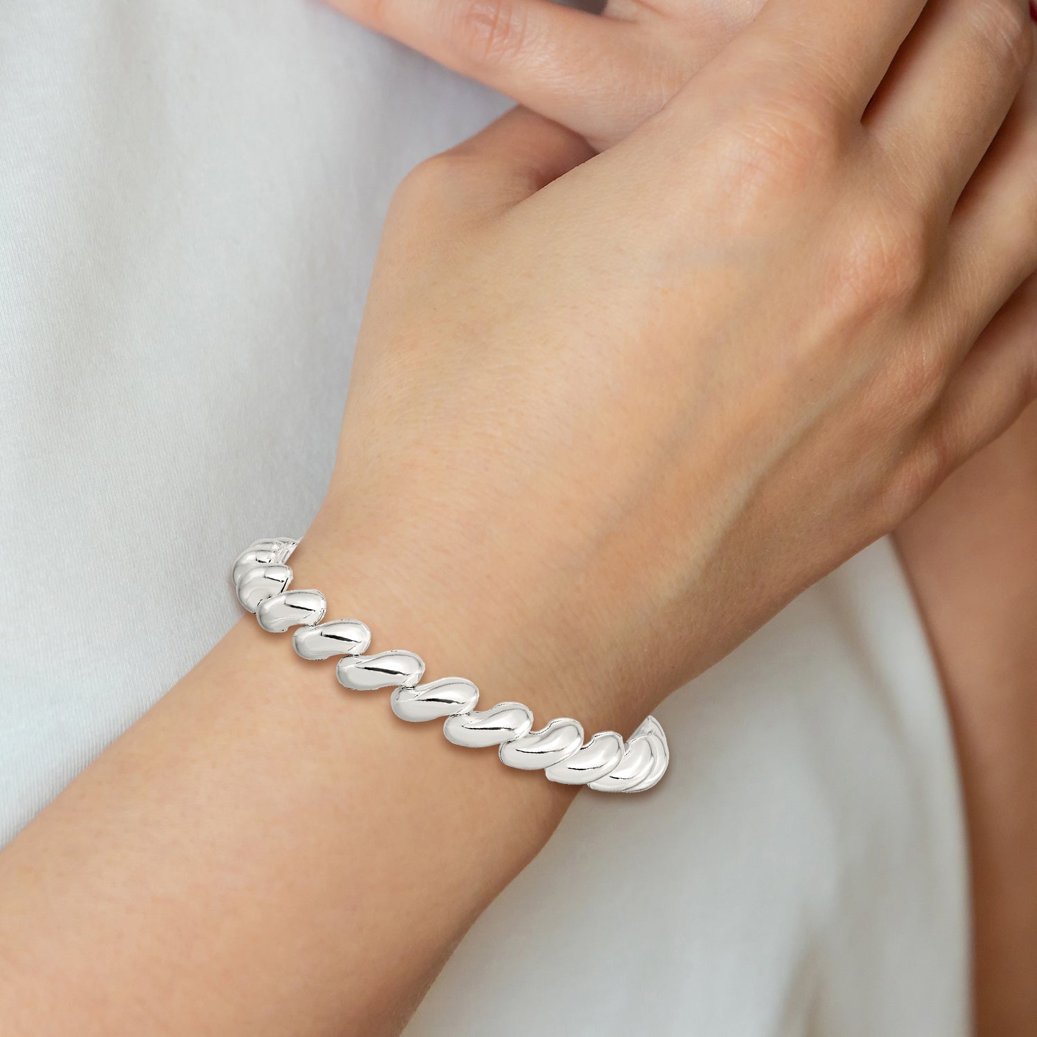 Sterling Silver Fancy Polished San Marco Bracelet