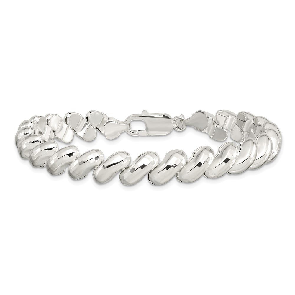 Sterling Silver Fancy Diamond-cut San Marco Bracelet