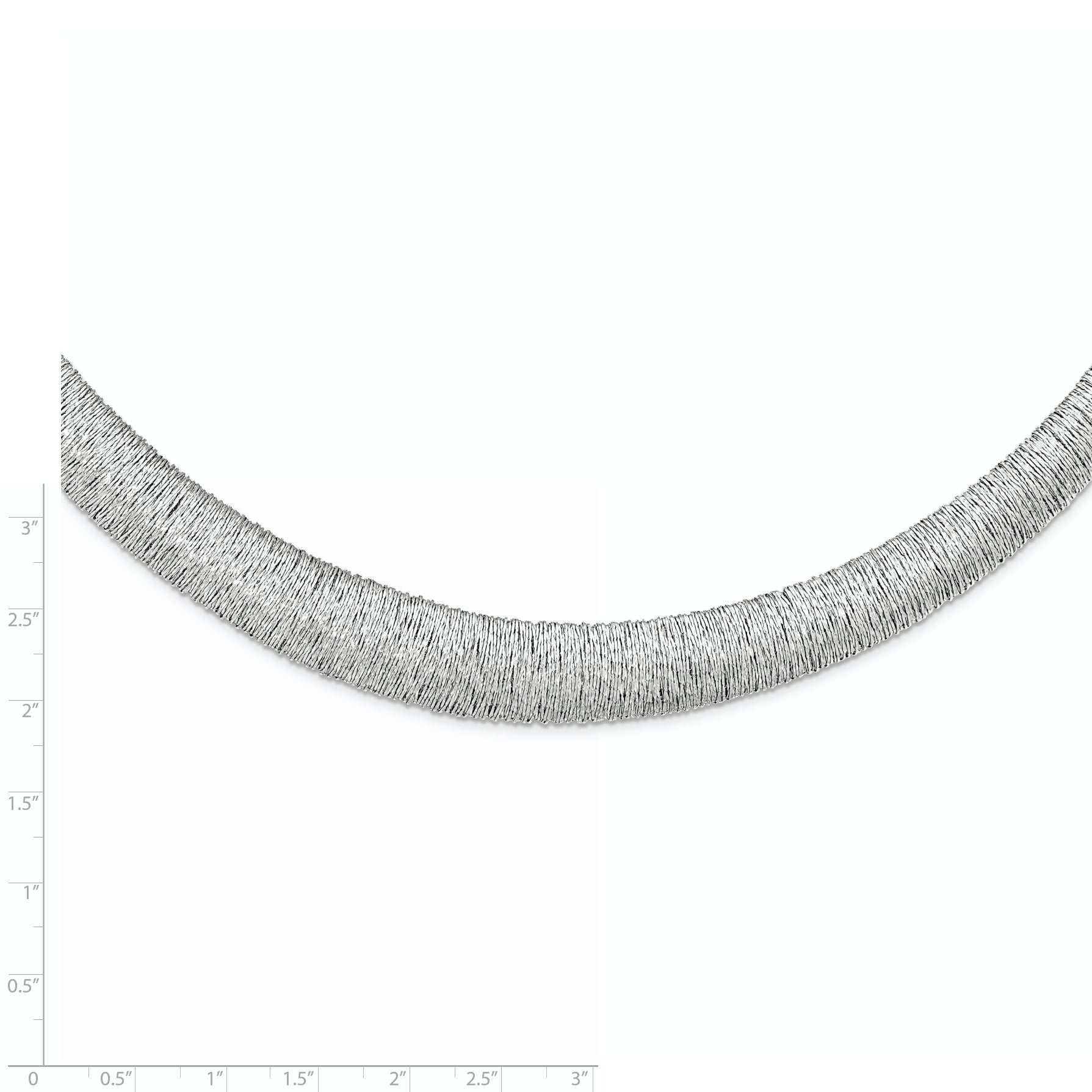 Sterling Silver Rhodium-plated Polished Fancy Domed Necklace