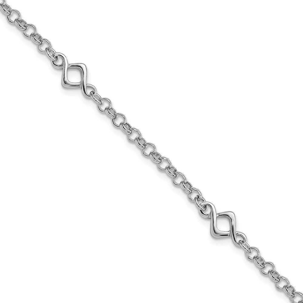 Sterling Silver Rhodium-plated Fancy Bracelet