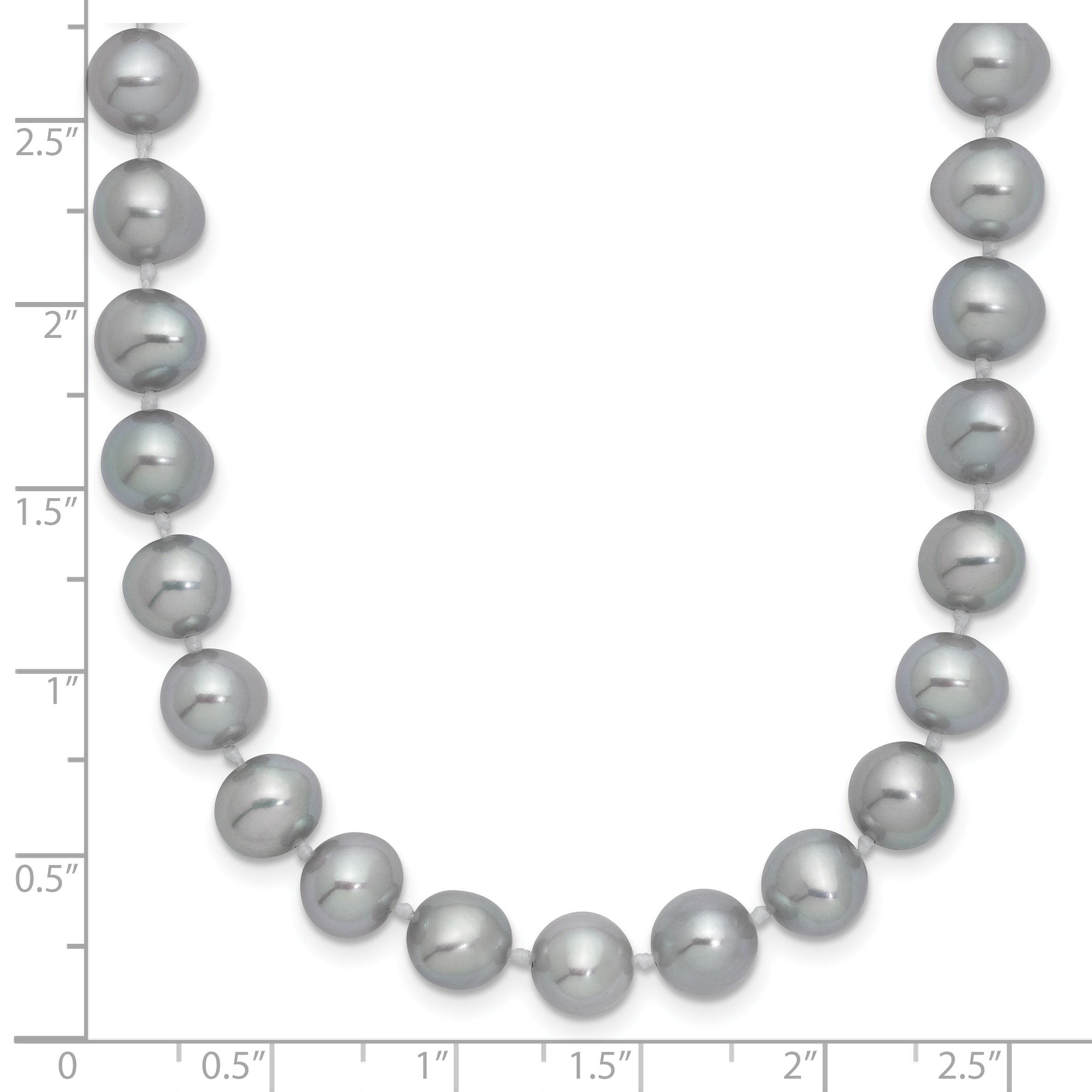 Sterling Silver Rhodium-plated 7-8mm Grey Near-Round Freshwater Cultured Pearl 7.25 inch Bracelet