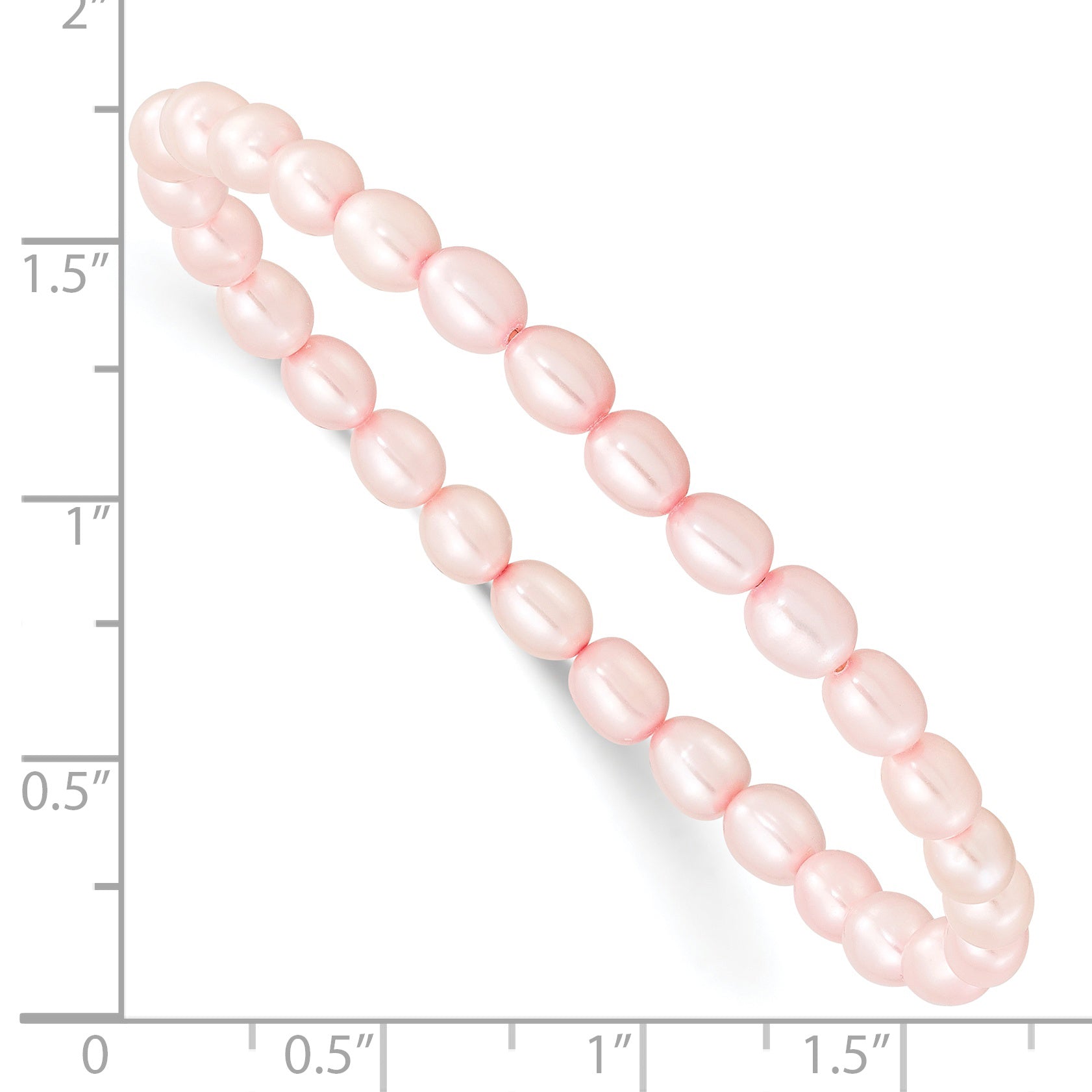 Children's 4-5mm Pink Rice Freshwater Cultured Pearl Stretch Bracelet