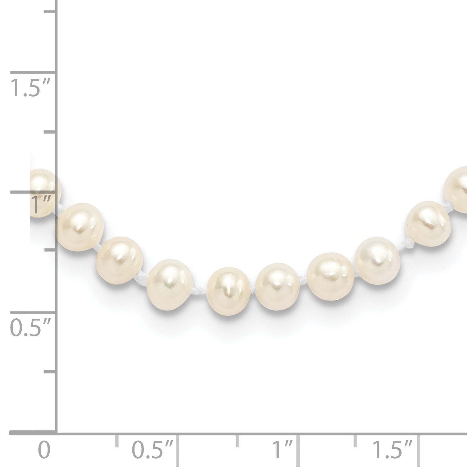 Sterling Silver Rhodium-plated 4-5mm White Near-Round Freshwater Cultured Pearl 7.25 inch Bracelet