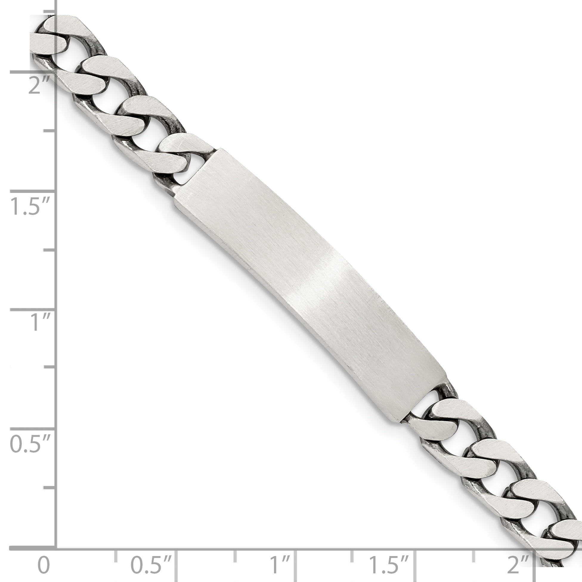 Sterling Silver 7inch Engraveable Antiqued Curb Link ID Bracelet