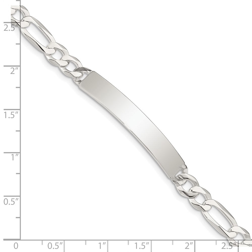 Sterling Silver Figaro Link ID Bracelet