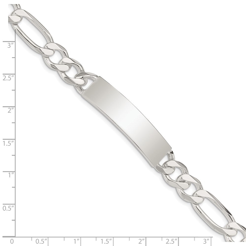 Sterling Silver Figaro Link ID Bracelet