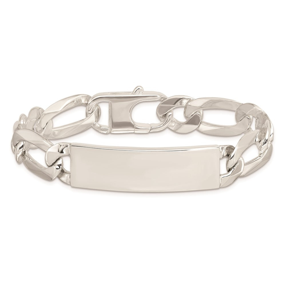 Sterling Silver Figaro Link ID Bracelet