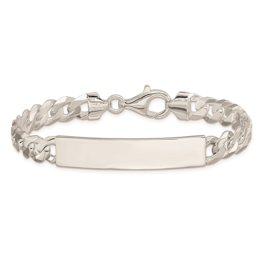 Sterling Silver Curb Link ID Bracelet
