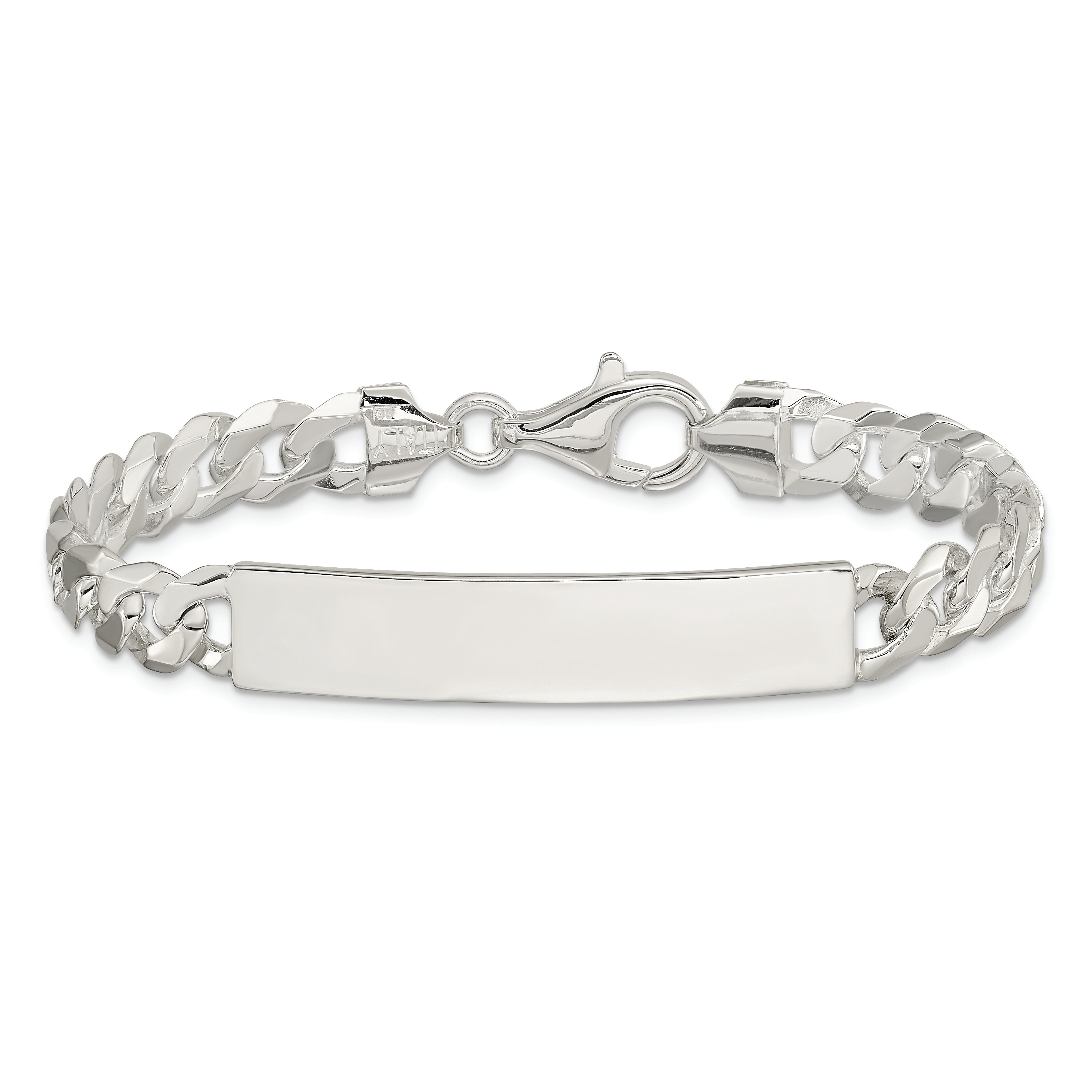 Sterling Silver Curb Link ID Bracelet