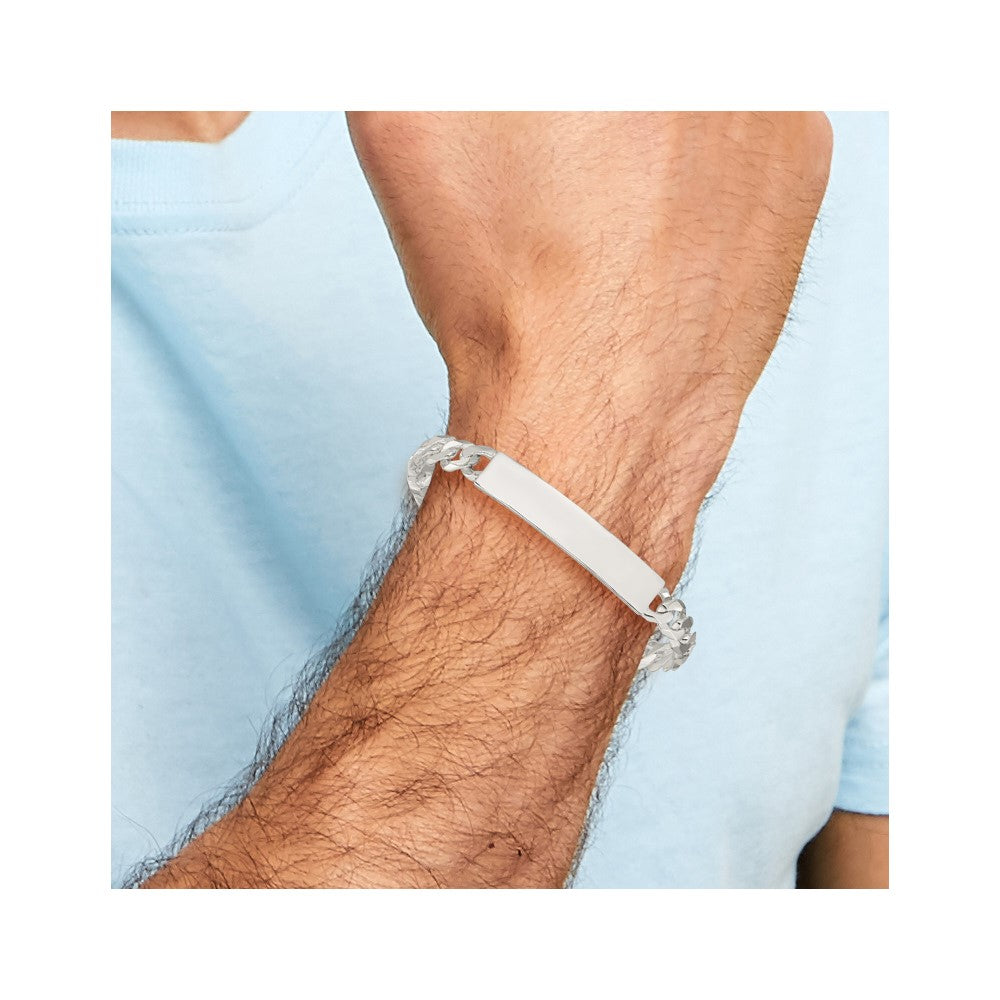 Sterling Silver Curb Link ID Bracelet