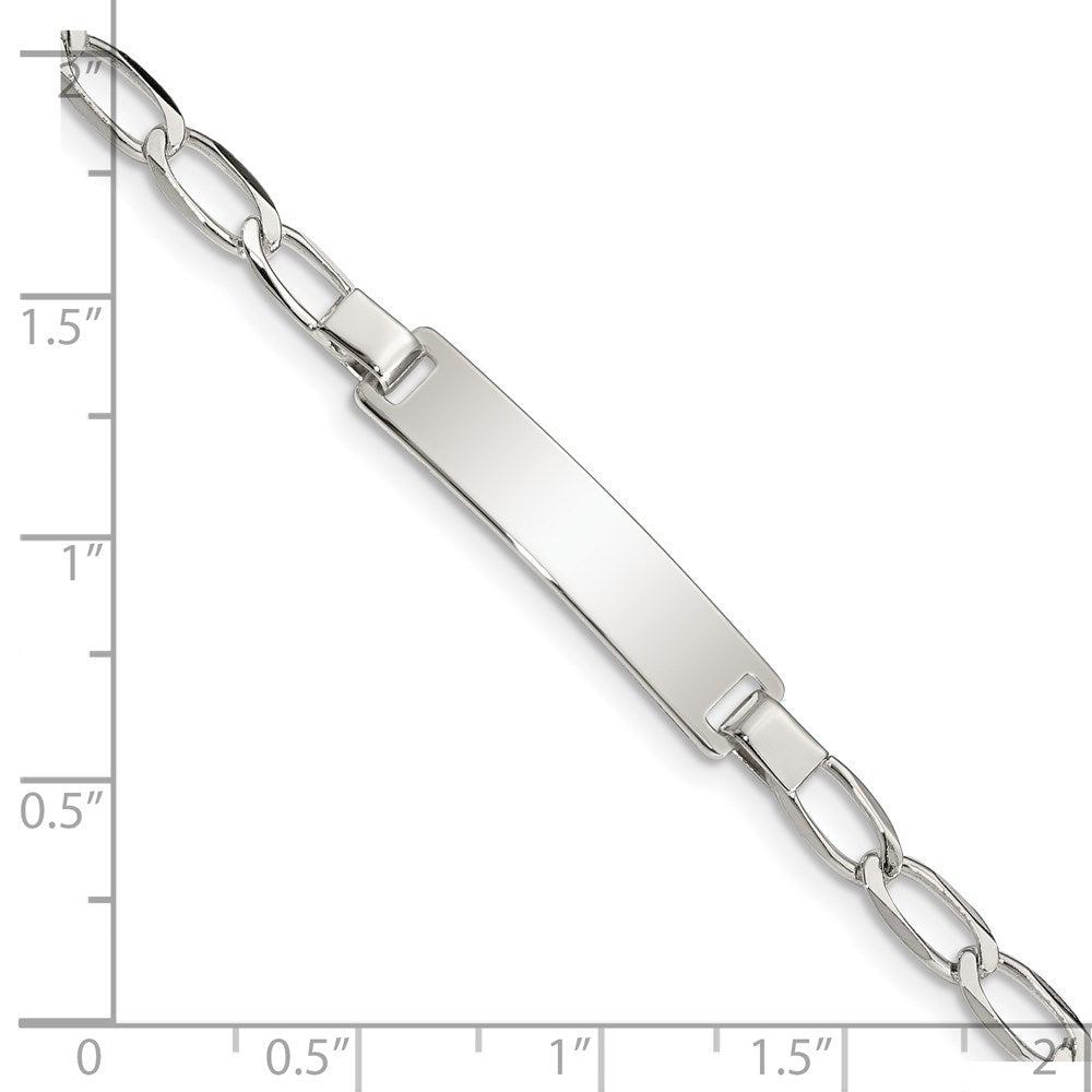Sterling Silver 6inch Polished Engraveable Childrens ID Bracelet