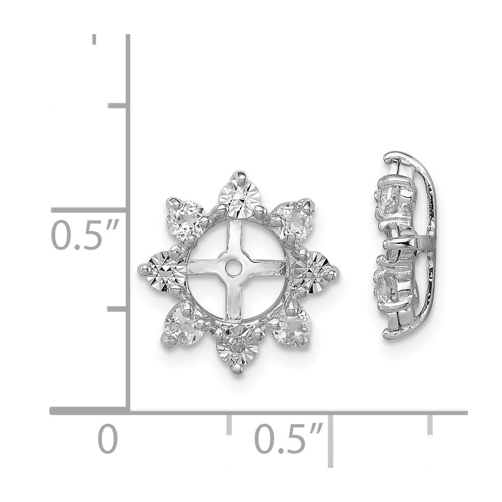 Sterling Silver Rhodium Diam. & White Topaz Earring Jacket