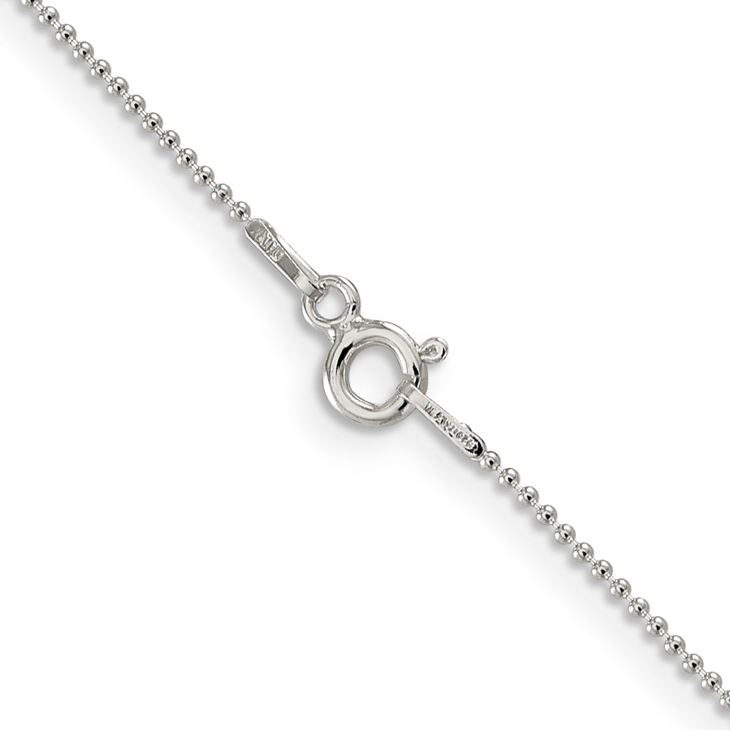 Sterling Silver 1mm Beaded Chain Anklet