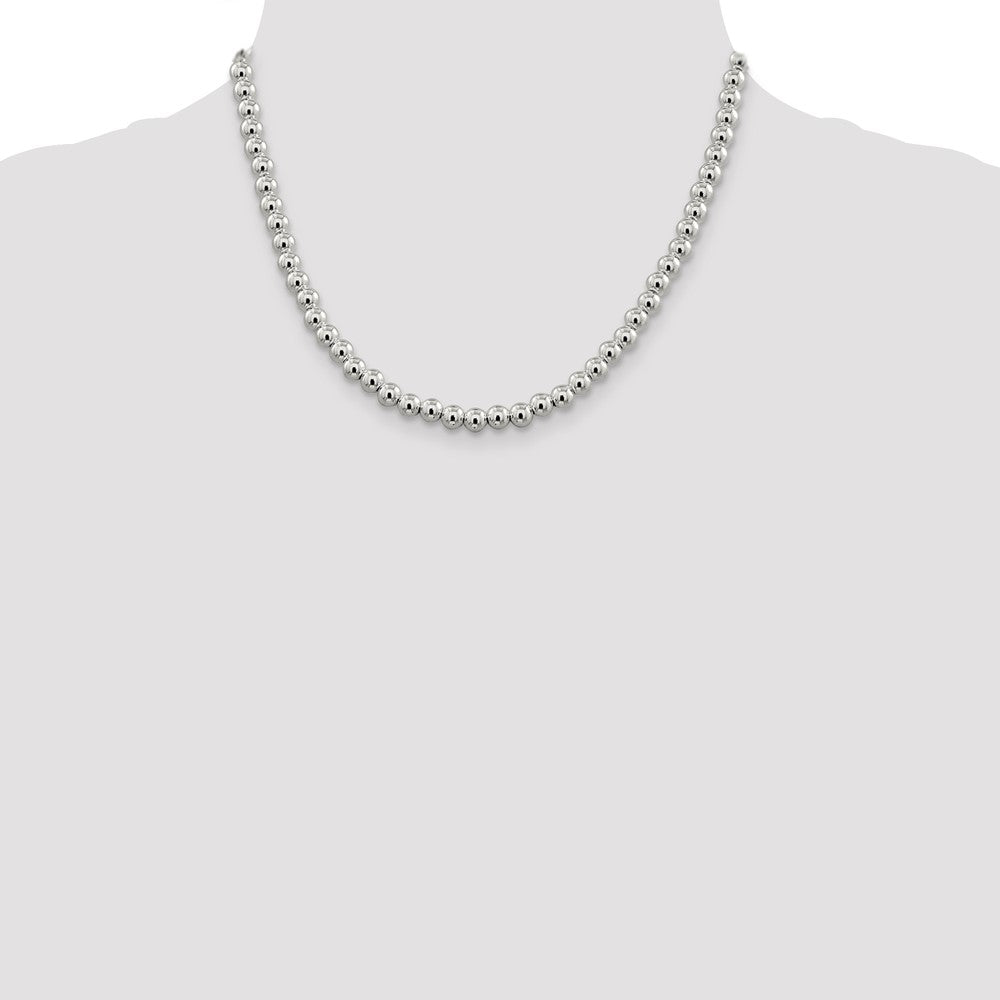 Sterling Silver 6.1mm Beads on Box Chain