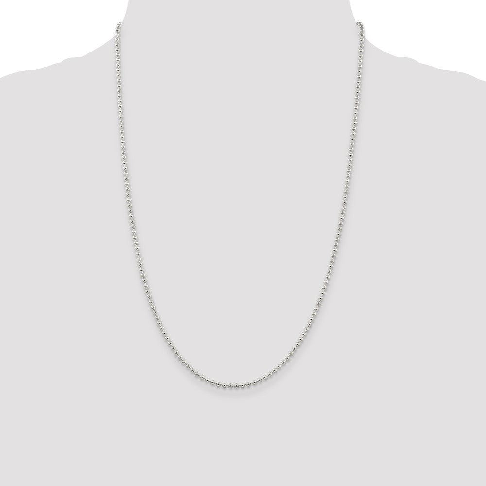 Sterling Silver 2.35mm Beaded Chain
