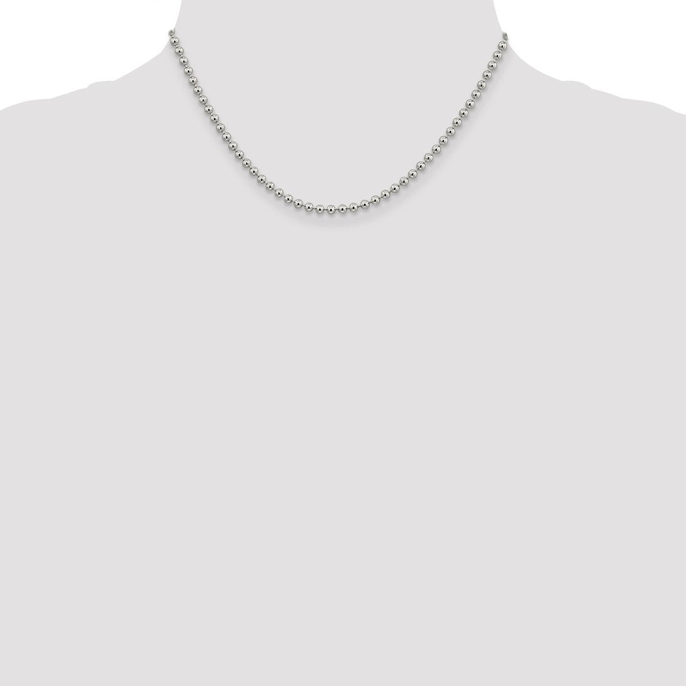 Sterling Silver 3mm Beaded Chain