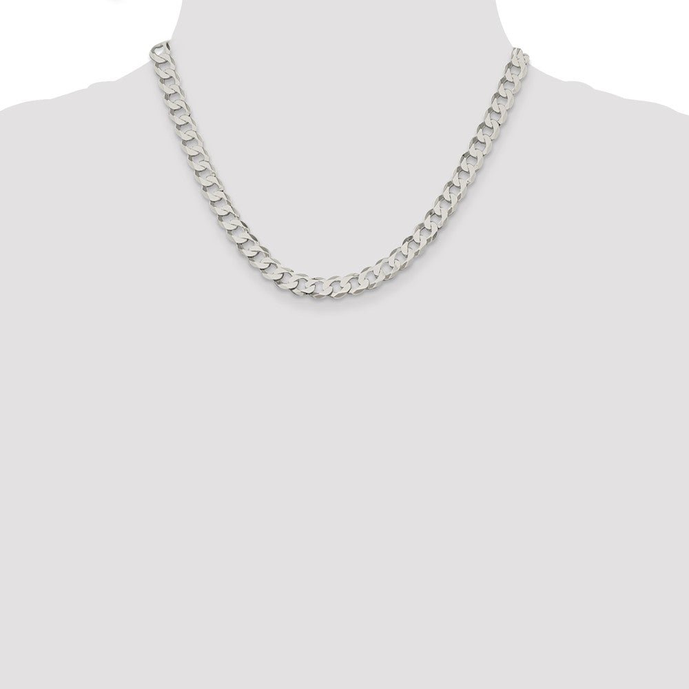 Sterling Silver 7.5mm Flat Curb Chain