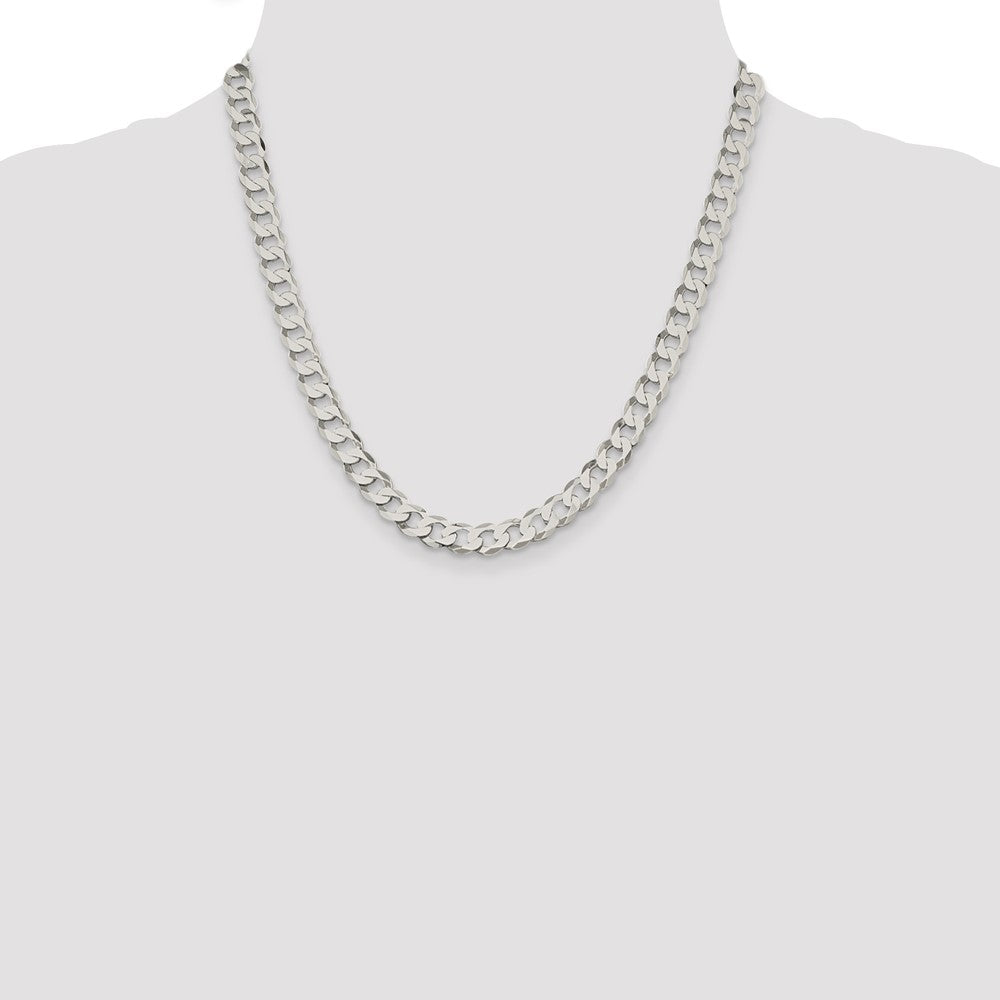 Sterling Silver 7.5mm Flat Curb Chain